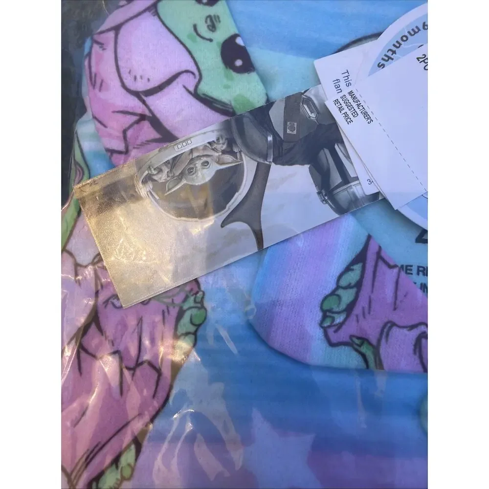 Star Wars Girls Long Sleeve Flame Resistant Baby Yoda Grogu Pajama Set Size 4
